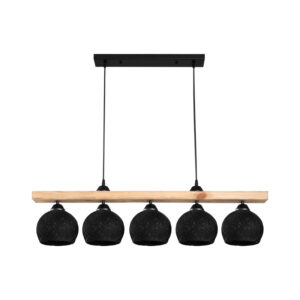 Five-light ceiling lamp Salote Argos The Classic E27 in brown-black shade 100x18x24cm