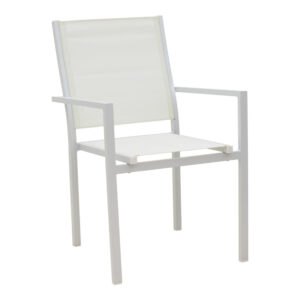 Zacreta Argos The Classic aluminum-textilene armchair in white color 56x61x87.5cm