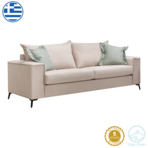 Verona Argos The Classic 3-seater sofa cream fabric with mint cushions 225x93x100cm