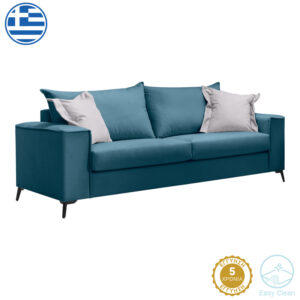 Verona Argos The Classic 3-seater sofa blue fabric with light grey cushions 225x93x100cm