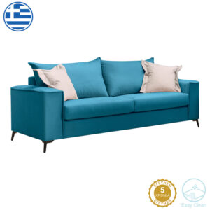 Verona Argos The Classic 3-seater sofa petrol fabric with beige cushions 225x93x100cm