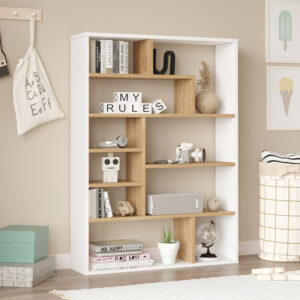 Bookcase Decora Argos The Classic in oak-whiteshade 90x22x123.6cm
