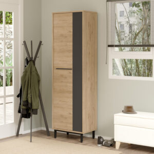 Shoe rack for 18 pairs Scarpiera Argos The Classic in natural-anthracite shade 57.2x35.5x185.60cm