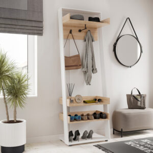 Sciove Argos The Classic entrance furniture in white-natural shade 70x40x200cm