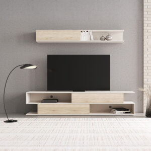 Living room Brick Argos The Classic set in sonoma oak-cream color 240x40x50.4cm