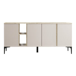 197 000268 3 Vetine Argos The Classic sideboard in gray-beige color and marble-look surface 180x40x80cm