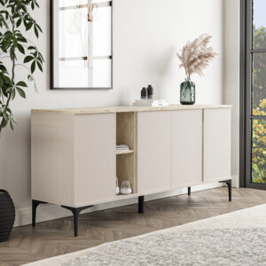 197 000268 Vetine Argos The Classic sideboard in gray-beige color and marble-look surface 180x40x80cm