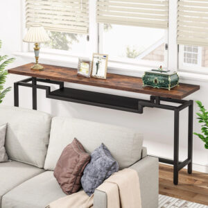 Onole Argos The Classic console in walnut - black metal 180x35x82cm