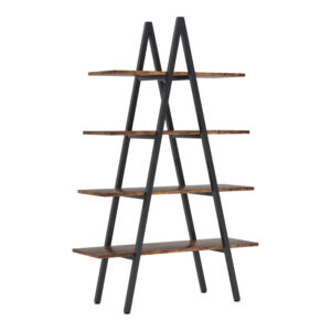 197 000297 Naroki Argos The Classic bookcase metal black with walnut shade 90x30x155cm