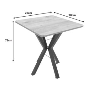 197 000323 2 Arenya table Argos The Classic natural shade with black metal legs 70x70x72cm