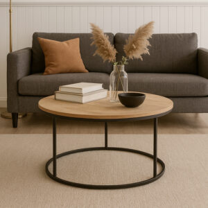 Sikele Argos The Classic coffee table natural shade with black metal legs D60x40cm