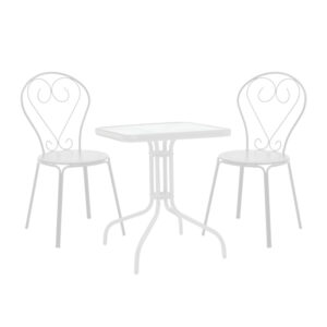 200 001137 Watson-Chari Argos The Classic dining set 3pcs metal in white shade 70x70x70cm