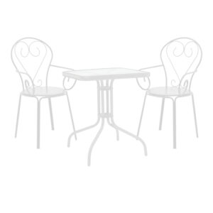 200 001138 Watson-Monasty Argos The Classic dining set 3pcs metal in white shade 70x70x70cm