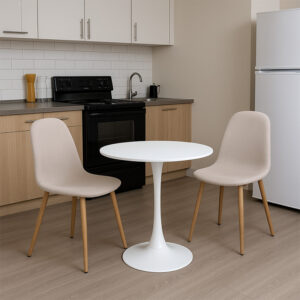 200 001149 1 Elijah-Bella Argos The Classic dining table set of 3 in white-beige color Φ60x74cm