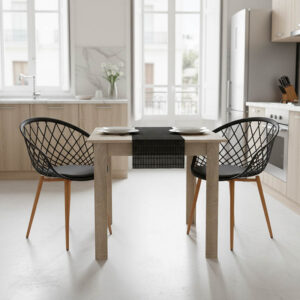 200 001206 Dining table set of 5 pieces Manka-Ezra Argos The Classic in sonoma-black color 80x80x77cm