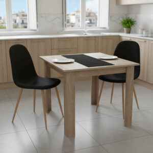 200 001230 Dining table set of 3 pieces Manka I-Bella Argos The Classic mdf in sonoma truffle color 80x80x77cm