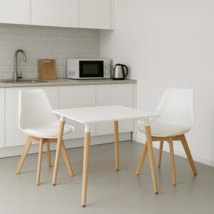Dining table Natali-Gaston Argos The Classic set of 3 pieces in white 80x80x76cm