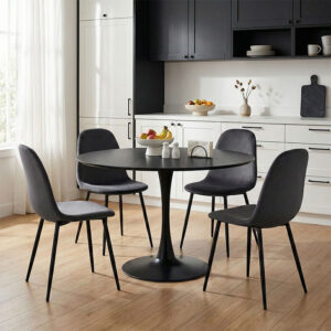 Bella-Balou dining table Argos The Classic set of 5 pcs MDF black-anthracite velvet D120x73cm