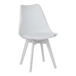200 001523 1 Dining Room with Gaston Chairs White and Natali Table White 120x80x76cm Set of 5pcs