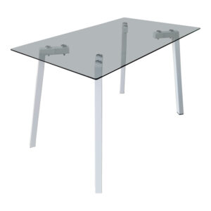 200 001567 1 Dining Room with Ariadne Gray Chairs and Titta Glass Table 120x70x75cm Set of 5pcs