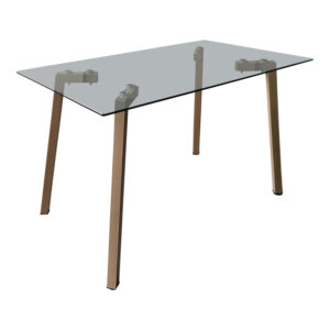 200 001581 1 Dining Room with Jelour Chairs Gray and Titta Glass Table 120x70x75cm Set of 5pcs