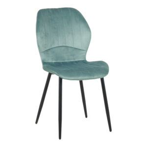 200 001585 2 Dining Room with Jelour Pistachio Chairs and Donda Table Black Φ100x76 Set of 5pcs