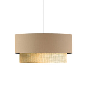Ceiling light Sombre Argos The Classic fabric in brown-yellow color D30x15cm