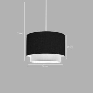 202 000165 1 Tachi Argos The Classic E27 ceiling lamp in black-cream shade D30x20cm