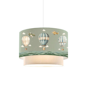 Children's ceiling lamp Balon Argos The Classic in green-cream shade D30x20cm