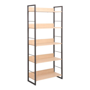 225 000062 1 Bookcase Dorfie Argos The Classic in natural color with black metal 70x30x159cm