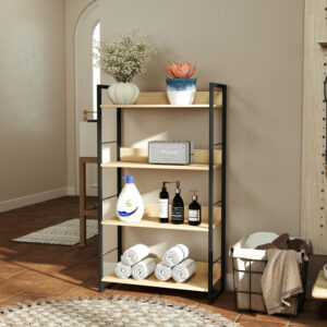 Bookcase Dorfie Argos The Classic in natural color with black metal 70x30x124.5cm