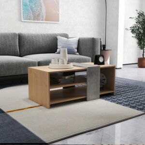 Coffee table Cozeto Argos The Classic in natural-cement grey color 100x53x41.5cm