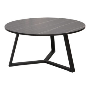 225 000075 1 Coffee table Berton Argos The Classic in marble look and black metal D80x40cm