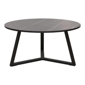 225 000075 2 Coffee table Berton Argos The Classic in marble look and black metal D80x40cm
