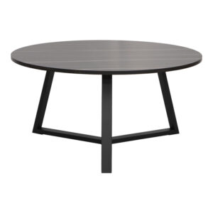 225 000075 3 Coffee table Berton Argos The Classic in marble look and black metal D80x40cm