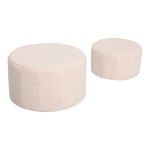Stool - Pouf Gabello Argos The Classic set of 2 pcs boucle fabric beige  D44x26.5cm