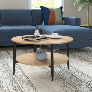 Kody table Argos The Classic metal black in natural shade Φ80x45cm