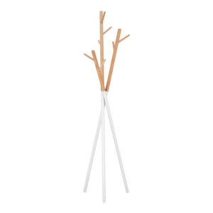 Coat Stand Sigar Argos The Classic metal-wood in white-natural color 49x51x187cm