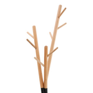 226 000032 1 Coat Stand Sigar Argos The Classic metal-wood in black-natural color 49x51x187cm