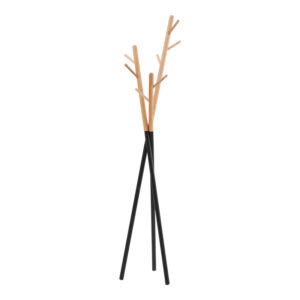226 000032 Coat Stand Sigar Argos The Classic metal-wood in black-natural color 49x51x187cm