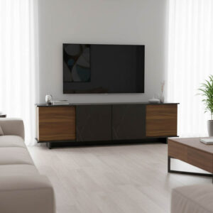 Zafore Argos The Classic sideboard in walnut color with black marble 180x33x50cm