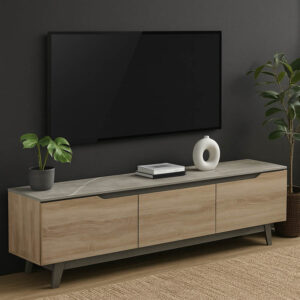 Kasandra Argos The Classic TV cabinet in beige marble-sonoma shade 180x35x48.5cm