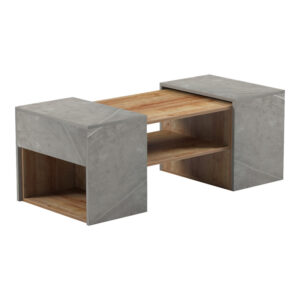 230 000087 1 Morfi Argos The Classic polymorphic coffee table 3pcs in oak-beige marble shade 105x45x37cm