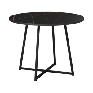 230 000094 1 Sarah I table Argos The Classic in black marble with black metal legs D100x76cm