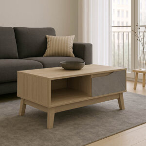Judas Argos The Classic coffee table in beige marble-sonoma shade 90x45x38.5cm