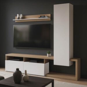 Leganto Argos The Classic living room set in sonoma and white color 220.5x35x197.5cm