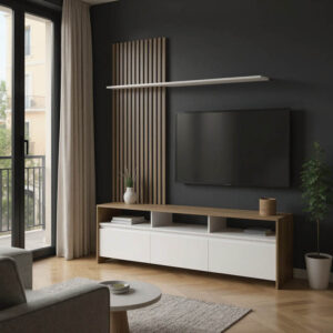 Delfina Argos The Classic living room set in sonoma and white color 190x40x199.5cm