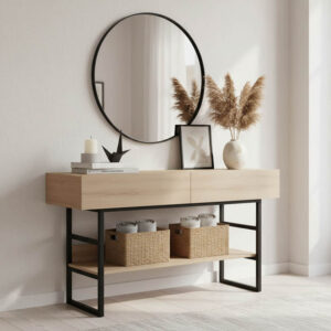 Console table Vien Argos The Classic in sonoma-black color 139x43x75.5cm