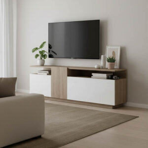 TV unit Vendora Argos The Classic in sonoma-white color 150x29.5x46.3cm