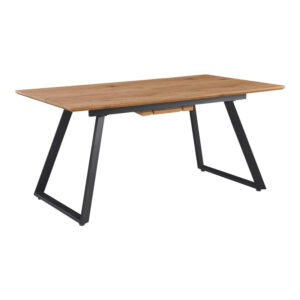 Extendable table Kannu Argos The Classic in natural shade with black metal legs 160-200x90x75cm